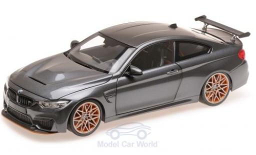 Modelauto Bmw M4 GTS metallic grijs 2016 1/18 Minichamps