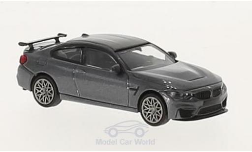 Modelauto Bmw M4 GTS metallic grijs 2016 met grijsen Felgen 1/87 Minichamps