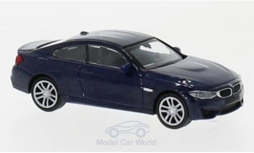 Modelauto Bmw M4 coupe metallic blauw 2015 1/87 Minichamps