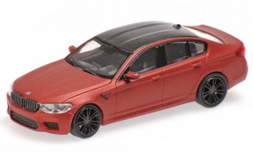 Modelauto Bmw M5 berline (F90) mat-rood/carbon 2018 1/87 Minichamps