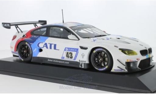 Modelauto Bmw M6 GT3 No.43 Team Schnitzer CATL 24h N&Atilde;&frac14;rburgring 2017 A.Farfus/A.Lynn/A.Felix Da Costa/T.Scheider 1/18 Minichamps