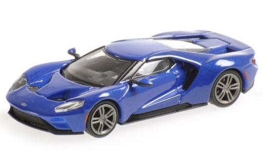 Modelauto Ford GT Berlinetta metallic blauw 2018 1/87 Minichamps