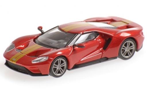 Modelauto Ford GT Berlinetta metallic rood/gold 2018 Shmee150 1/87 Minichamps