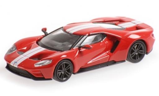 Modelauto Ford GT Berlinetta rood/wit 2018 1/87 Minichamps