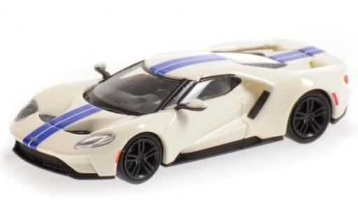 Modelauto Ford GT Berlinetta wit/blauw 2018 1/87 Minichamps