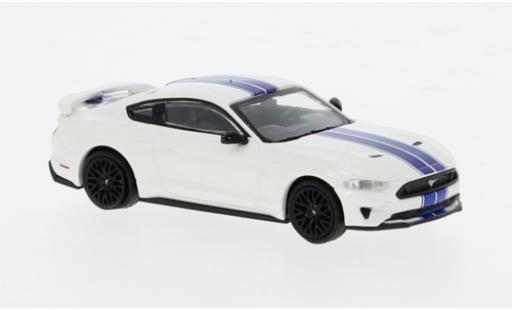 Modelauto Ford Mustang GT wit/blauw 2018 1/87 Minichamps
