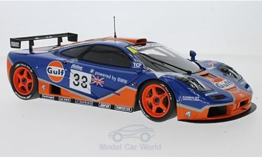Modelauto McLaren F1 GTR GTR No.33 Gulf Racing Gulf 24h Le Mans 1996 R.Bellm/J.Weaver/J.J.Lehto 1/18 Minichamps