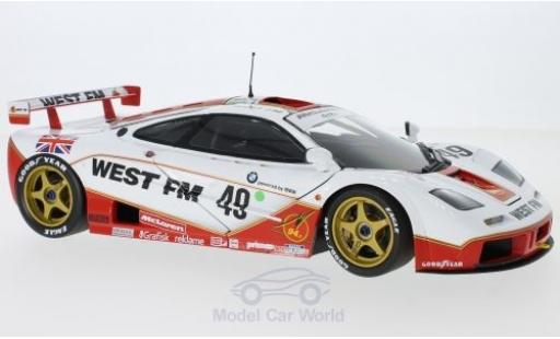 Modelauto McLaren F1 GTR GTR No.49 West Competition West 24h Le Mans 1995 L.E.Nielsen/J.Mass/T.Bscher zonder Vitrine 1/18 Minichamps
