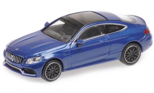 Modelauto Mercedes C AMG C 63 Coupe metallic blauw 2019 1/87 Minichamps
