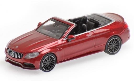 Modelauto Mercedes C AMG C63 Cabriolet (A205) metallic rood 2019 1/87 Minichamps