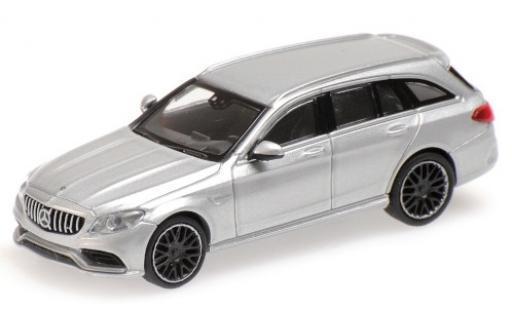 Modelauto Mercedes C AMG C63 T-Modell (S205) grijs 2019 1/87 Minichamps