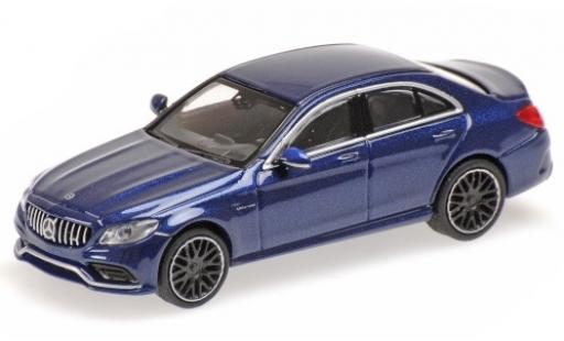 Modelauto Mercedes C AMG C63 (W205) metallic blauw 2019 1/87 Minichamps