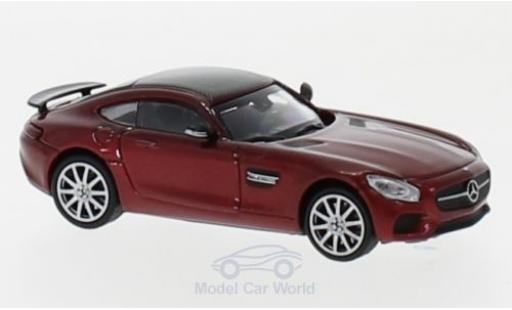 Modelauto Mercedes AMG GT GT S metallic rood 2015 1/87 Minichamps