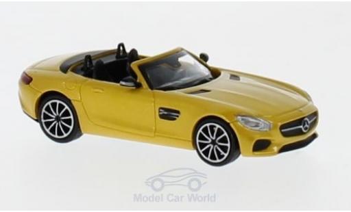 Modelauto Mercedes AMG GT GT S Roadster metallic geel 2017 1/87 Minichamps