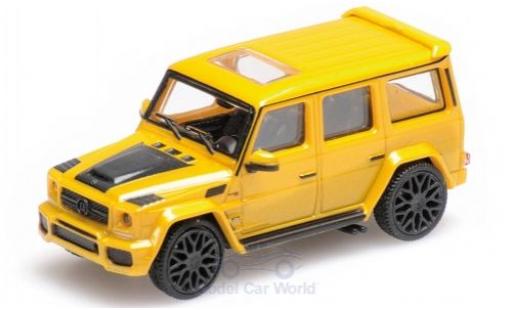 Modelauto Mercedes B G-Class Brabus 850 6.0 Biturbo Widestar metallic geel 2015 Basis AMG G63 1/87 Minichamps