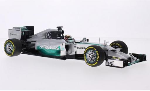 Modelauto Mercedes F1 2014 W05 Hybrid No.44 AMG Petronas Team Petronas formule 1 GP Abu Dhabi avec figurine de conducteur L.Hamilton 1/18 Minichamps