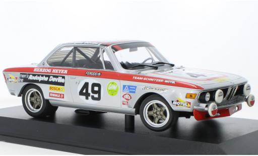 Modelauto Bmw 2800 CS No.49 Team Schnitzer-Motul 24h Spa 1972 1/18 Minichamps