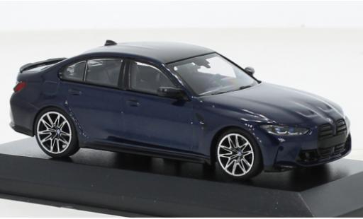 Modelauto Bmw M3 Competition (G80) metallic blauw 2020 1/43 Minichamps