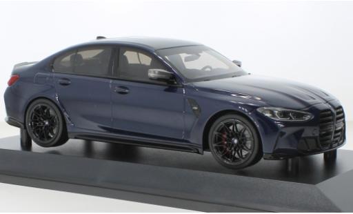 Modelauto Bmw M3 berline (G80) metallic blauw fonc&Atilde;&copy; 2020 1/18 Minichamps