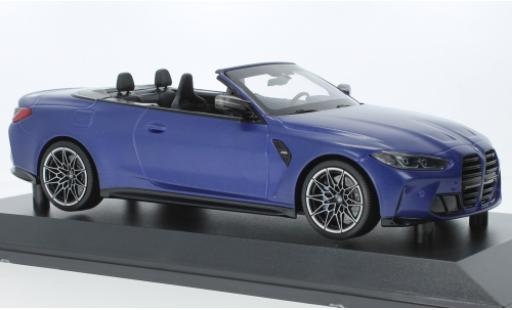 Modelauto Bmw M4 Cabriolet blauw mat 2020 1/18 Minichamps