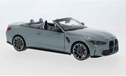 Modelauto Bmw M4 Cabriolet metallic grijs 2020 1/18 Minichamps