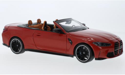 Modelauto Bmw M4 Cabriolet metallic rood 2020 1/18 Minichamps