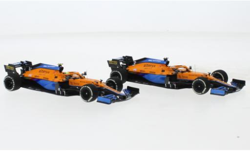 Modelauto McLaren F1 MCL35M 2er Set: No.3 + 4 Team formule 1 GP Italien 2021 1/43 Minichamps