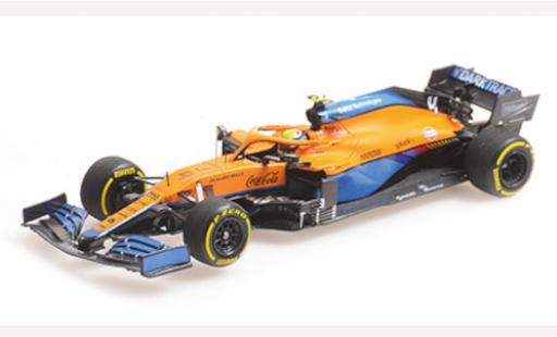 Modelauto McLaren F1 MCL35M No.4 Team formule 1 GP Bahrain 2021 1/43 Minichamps