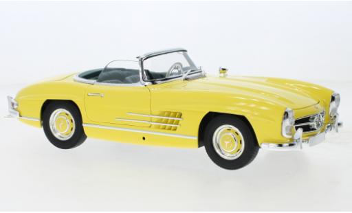 Modelauto Mercedes 300 Roadster SL (W198) geel/zwart 1957 1/18 Minichamps