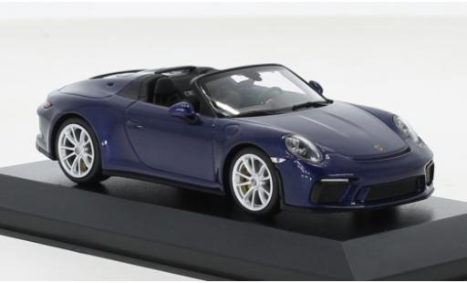 Modelauto Porsche 911 Speedster (991) metallic blauw 2019 1/43 Minichamps