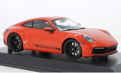 Modelauto Porsche 911 4S Carrera oranje 2019 1/18 Minichamps