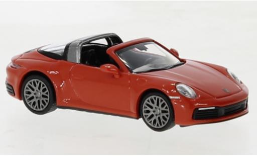 Modelauto Porsche 911 Targa 4 oranje 2020 1/87 Minichamps
