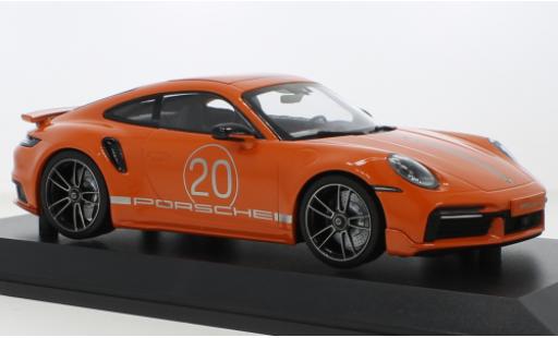 Modelauto Porsche 911 Turbo s oranje 2021 1/18 Minichamps
