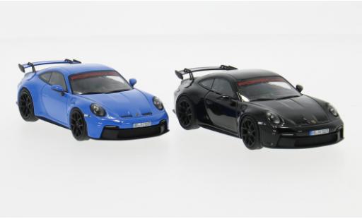 Modelauto Porsche 911 GT3 2er Set: 911 blauw/zwart Sport Auto Collection 2021 1/43 Minichamps