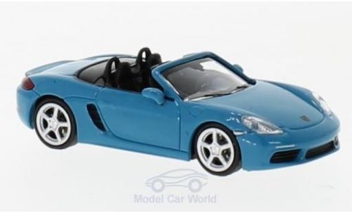 Modelauto Porsche 718 Boxster turquoise/blauw 2016 1/87 Minichamps