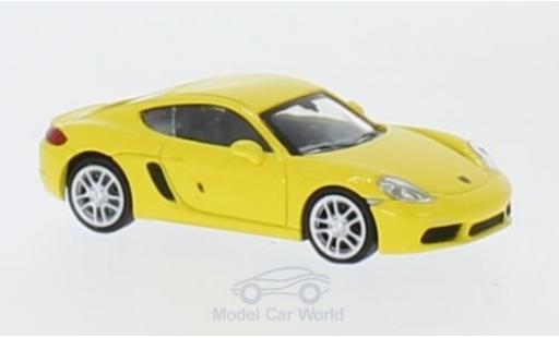 Modelauto Porsche 718 Cayman geel 2016 1/87 Minichamps