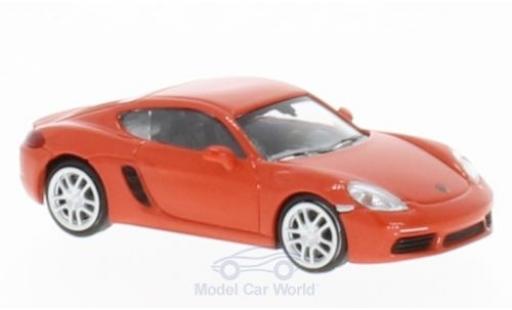 Modelauto Porsche 718 Cayman oranje 2016 1/87 Minichamps