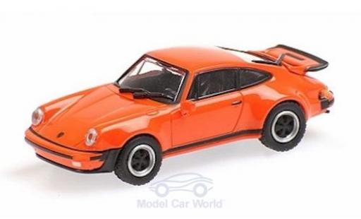 Modelauto Porsche 911 Turbo oranje 1977 1/87 Minichamps