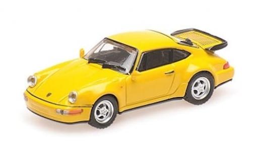 Modelauto Porsche 911 Turbo geel 1990 1/87 Minichamps
