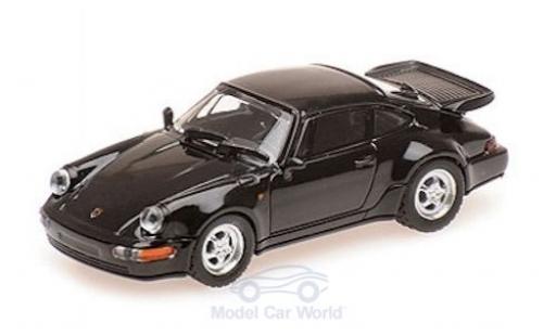 Modelauto Porsche 911 Turbo zwart 1990 1/87 Minichamps