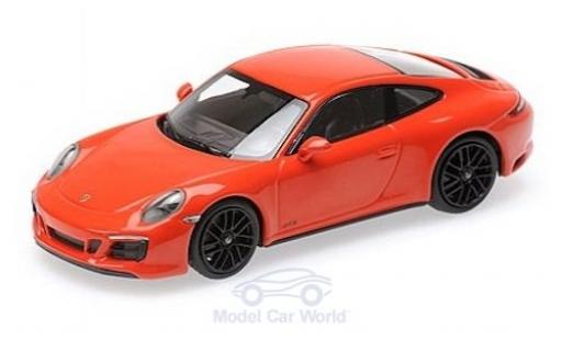 Modelauto Porsche 911 GTS (991.2) Carrera 4 oranje 2017 1/43 Minichamps