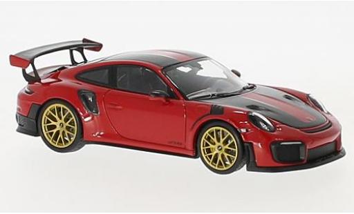 Modelauto Porsche 911 GT2 RS (991.2) GT2RS rood/carbon 2018 Weissachpaket 1/43 Minichamps