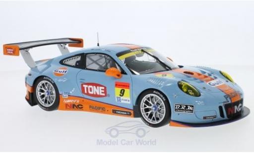 Modelauto Porsche 911 GT3 R No.9 Pacific With Gulf Racing Gulf Super GT 300 2017 L. Jono/M. Kyosuke 1/18 Minichamps