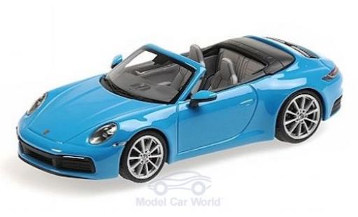 Modelauto Porsche 911 4S Carrera Cabriolet blauw 2019 1/43 Minichamps