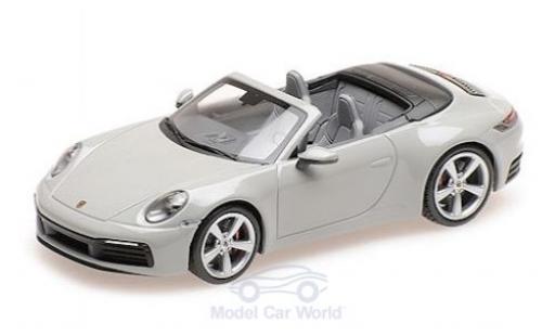 Modelauto Porsche 911 4S Carrera Cabriolet grijs 2019 1/43 Minichamps