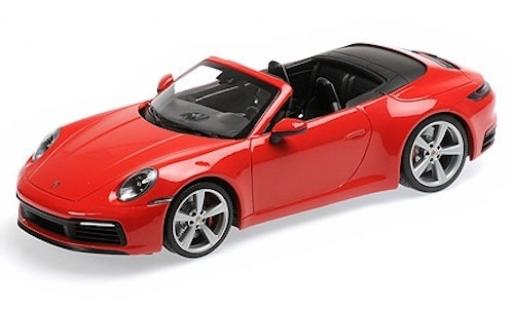 Modelauto Porsche 911 4S Carrera Cabriolet rood 2019 1/18 Minichamps