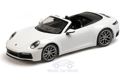 Modelauto Porsche 911 4S Carrera Cabriolet wit 2019 1/18 Minichamps