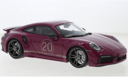 Modelauto Porsche 911 Turbo s Sport Design rood 2021 1/18 Minichamps