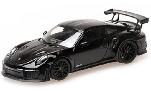 Modelauto Porsche 911 GT2 RS (991.2) zwart/carbon 2018 Weissachpaket avec zwart jantes 1/43 Minichamps