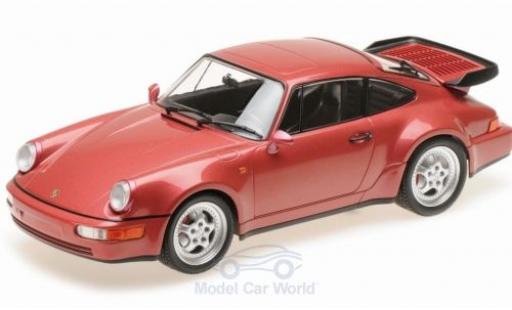 Modelauto Porsche 911 Turbo metallic rood 1990 1/18 Minichamps